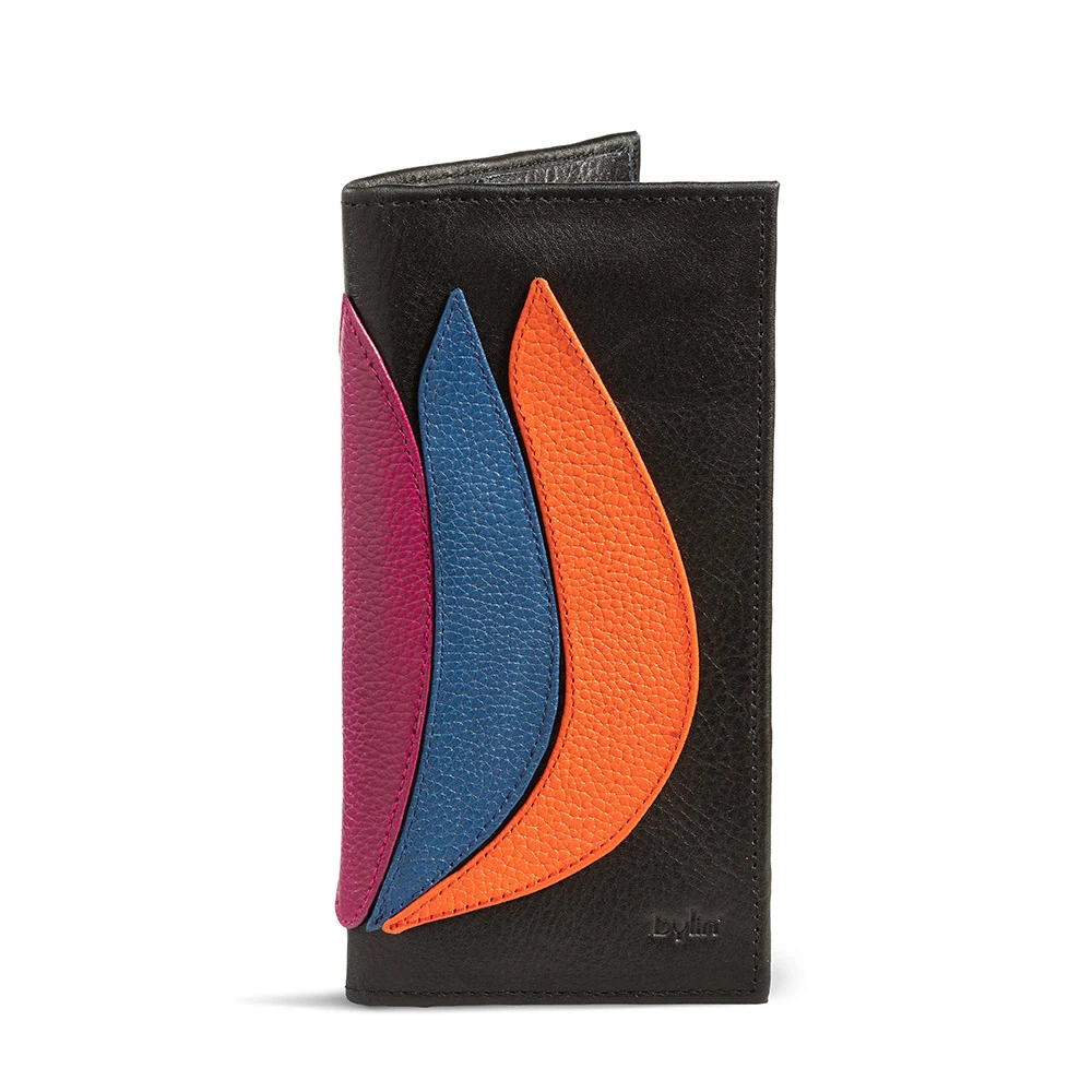 Tulip Wallet Flat Black/ Multi Color Tulip